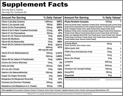 EVL Advanced Daily Multivitamin - Men's Multivitamin with Essential Minerals Phytonutrient Complex and VitaMode Active Mens Vitamins for Energy with Lycopene for Muscle Bone and Immune Support