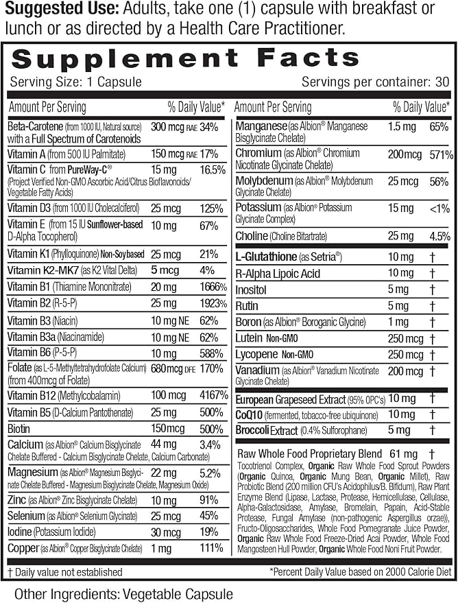 EMERALD LABS Women's 45+ 1-Daily Multi - Complete Multivitamin for Comprehensive Support, Bone & Heart Health* - Designed for Women 45+ - Gluten-Free & Vegetarian - 30 Vegetable Capsules