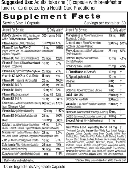 EMERALD LABS Women's 45+ 1-Daily Multi - Complete Multivitamin for Comprehensive Support, Bone & Heart Health* - Designed for Women 45+ - Gluten-Free & Vegetarian - 30 Vegetable Capsules