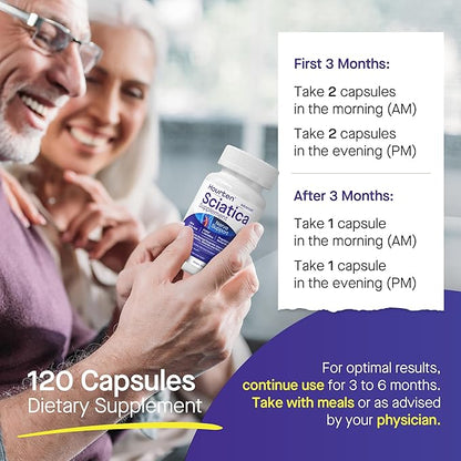Advanced Sciatic Nerve Support Relief: Alpha Lipoic Acid - 18 in 1 Sciatica Supplements - Vitamin B Complex - Made in USA (120 Capsules)