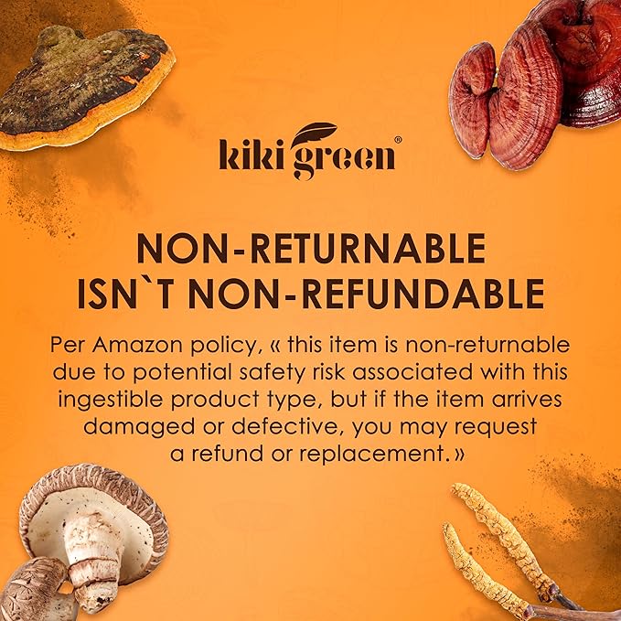 Kiki Green 8 Mushrooms Liquid Extract Drops - Adaptogenic Complex for Cognitive Support, Immunity Boost - Lions Mane Supplement, Cordyceps, Chaga, Reishi, Shiitake, Maitake, Red Reishi
