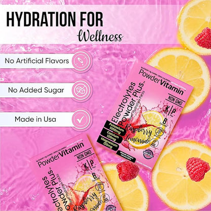 Electrolytes Powder Plus, Keto, Raspberry Lemonade, Sugar Free, 1000mg Potassium, 120mg Calcium, 120mg Magnesium, Non-GMO, Zero Calories, 30 Hydration Packets