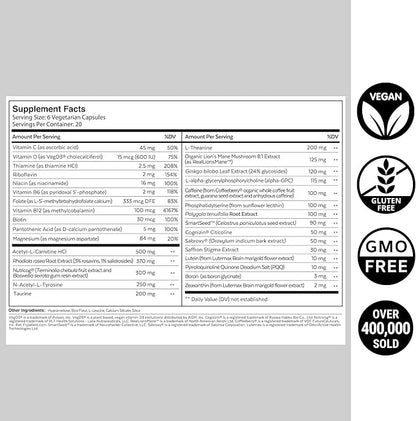 NEUROHACKER COLLECTIVE Qualia Mind | The Ultimate Blend for Brain Health* | Doctor-Formulated Nootropic to Fuel Focus & Concentration* | Supports Long Term Brain Health| Maintain Drive & Productivity