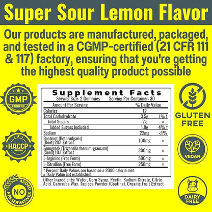 SHIZAM Beets Fenugreek Super Nitric Oxide Gummies w L-Arginine L-Citrulline, Beet Root Chews Chweable Chewables Capsules Pills Supplement Supplements Alt, Bootroot Flow Adults Men Beats