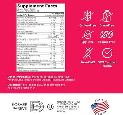 Zahler Kids Multivitamin Chewable Vitamin Tablet - Complete One Daily Kids Vitamins Supplement - Contains 20+ Minerals & Vitamins for Kids & Toddlers - Kosher Multivitamins Cherry Flavor (90)