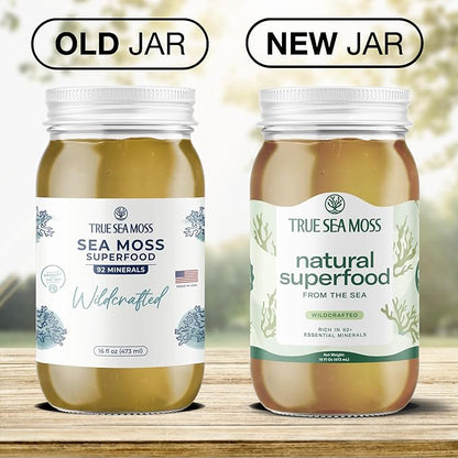 TrueSeaMoss Sea Moss Gel – Made in USA – Wildcrafted Seamoss, Dried Seaweed & Sea Vegetables – Original, Pack of 2 (Labels may Vary)