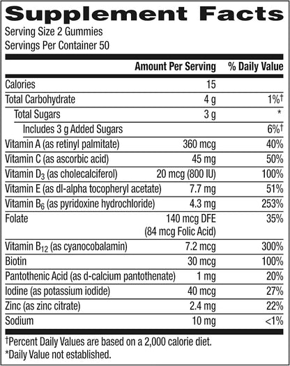 Centrum Men's Multivitamin Gummies, Immune, Energy, Healthy Appearance Support, 100 Count, 50 Day Supply