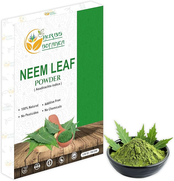 Neem Powder for Hair Growth, Skin Care & Detox Wildcrafted Bitter Neem Leaves Powder for Immune System Support, Digestive Health 5.3 oz