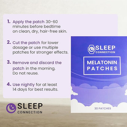 Melatonin Patches for Adults - 60 Beige Sleep Patches for Adults, Skin Friendly, Sleep Promoting Stickers with Natural Ingredients - Supports Better Sleep & Relaxation - 2 packs of 30