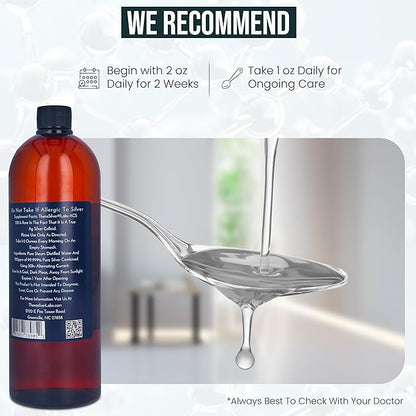 TheraSilver-TheraSilver Labs ACS 225-Advanced Colloidal Silver Liquid-225 PPM-Pure Bioactive Nano Particles for Immune Support-32 Oz-Family Size