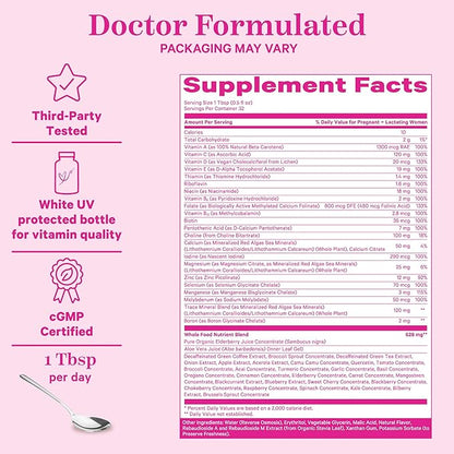 Pink Stork Liquid Prenatal Vitamins for Women - for Fertility, Pregnancy, Postpartum - Morning Sickness Support - 64 Servings - 2 Pack