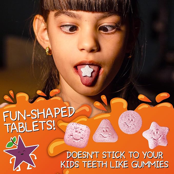 VAL Magnesium for Kids | High-Absorption Magnesium for Calm, Relaxation & Focus | Mg Glycinate, Citrate & Taurate | with Vitamin B6, D & C | Sugar-Free, Non-GMO | 60 Chewable Tablets