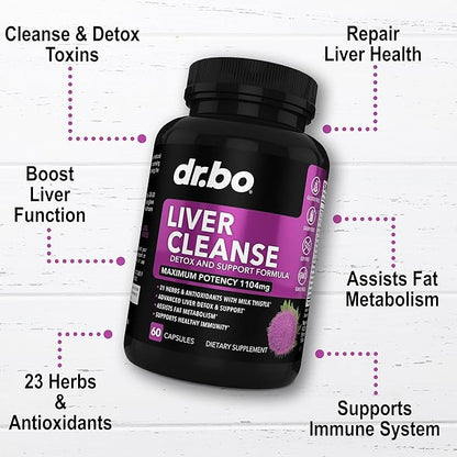 Adrenal Support Cortisol & Liver Cleanse Detox Supplement - Adrenal Fatigue Supplements for Cortisol Health - Liver Gallbladder Care Formula Capsules & Natural Milk Thistle Dandelion Supplements