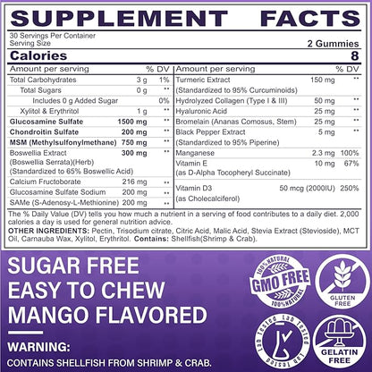 Sugar Free Zinc Gummies 2 Pack + Glucosamine Chondroitin Gummies 2 Pack