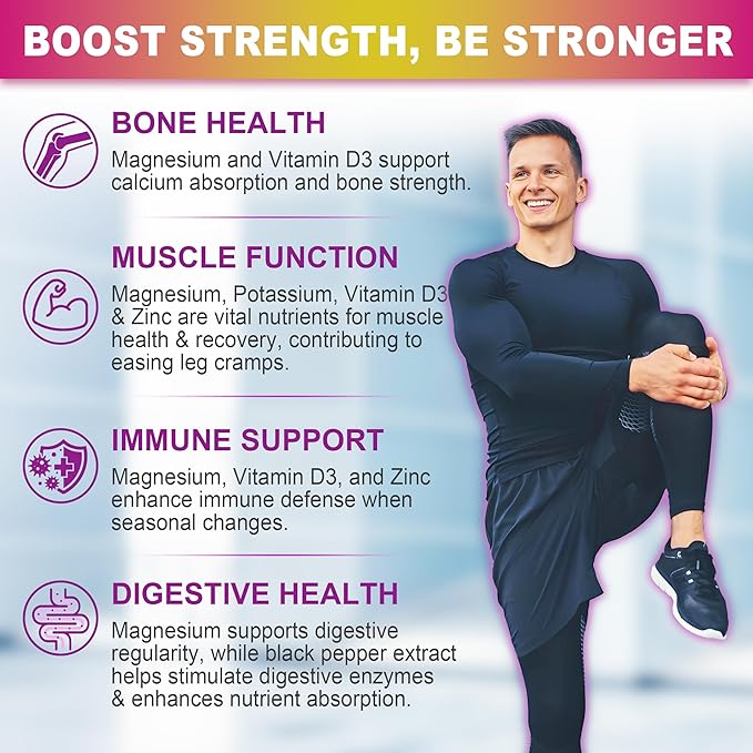 Magnesium Complex Filled Gummies 400mg - Magnesium Citrate, Glycinate, Malate, Chloride & Taurate - Supplement Magnesium with Ashwagandha Vitamin D3 & Zinc for Muscle, Mood & Energy, Sugar Free, 2Pack