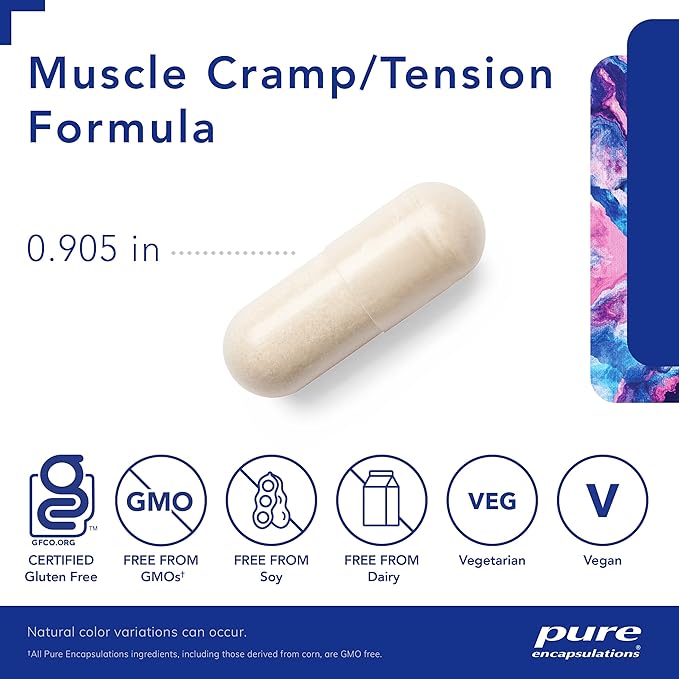 Pure Encapsulations Muscle Cramp/Tension Formula | Hypoallergenic Supplement to Reduce Occasional Muscle Cramps/Tension and Promote Relaxation | 60 Capsules
