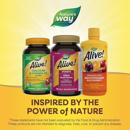 Nature's Way Alive! Women's Daily Ultra Multivitamin, High Potency Formula, Promotes Energy Metabolism and Muscle Function*, with Methylated B12, 150 Tablets (Packaging May Vary)