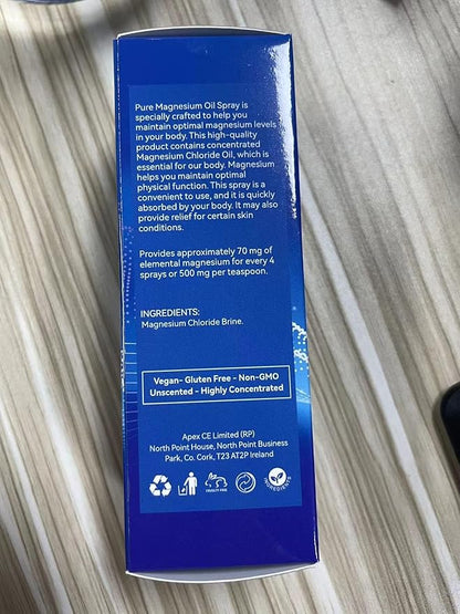 Pure Magnesium Oil Spray,100% Pure & Natural Organic Magnesium Oil Spray, Easy to Use(4 Fl.Oz Set)