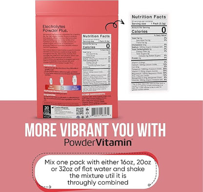 Electrolytes Powder Plus, Keto, Guava Kiwi, Zero Sugar, 1000mg Potassium, 120mg Calcium, 120mg Magnesium, Non-GMO, Zero Calories, 30 Hydration Packets