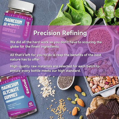 Magnesium Glycinate Gummies 400mg with L-Threonine 200mg - Sugar-Free Magnesium Potassium Supplement with Vitamin D, B6, CoQ10 for Muscle - 120 Mixed Berry Flavored Gummies