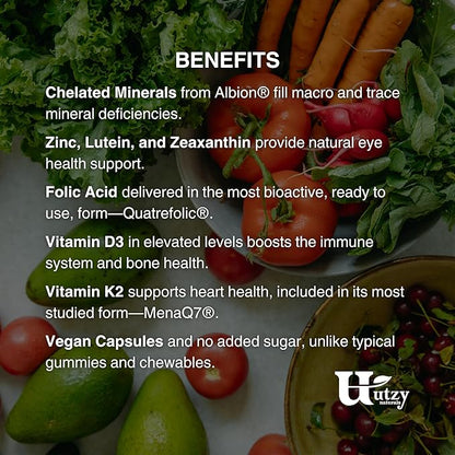Essentially-U Multi-Nutrient | Whole Food Antioxidants + Chelated Minerals for Everyday Health | 180 Capsules