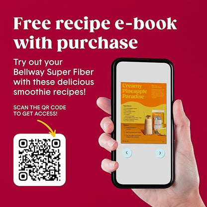 Bellway Super Fiber Powder + Fruit, Sugar Free Organic Psyllium Husk Powder Fiber Supplement for Regularity, Bloating Relief & Gut Health, Non-GMO, Plant-Based, Raspberry Lemon (50 Servings)