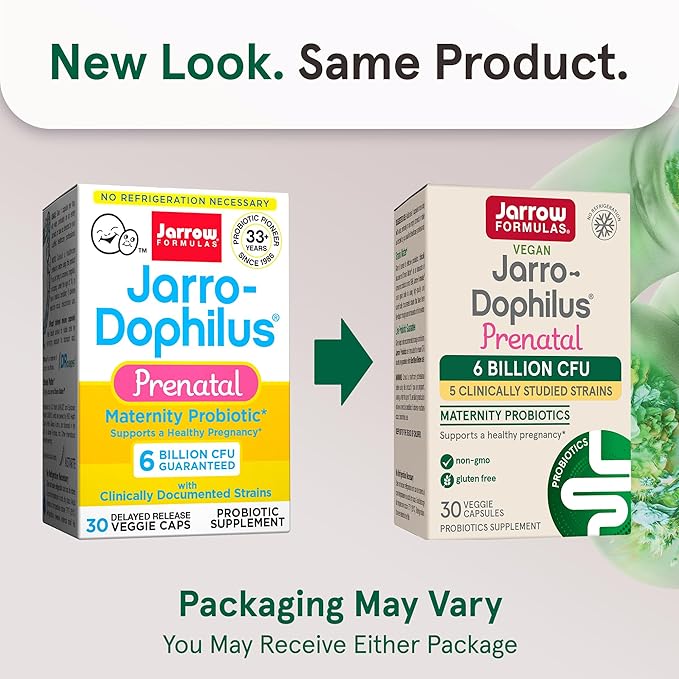 Jarrow Formulas® Jarro-Dophilus® Prenatal Probiotics For Women, 6 Billion CFU, Supports a Healthy Pregnancy, 30 Veggie Capsules, 30 Day Supply