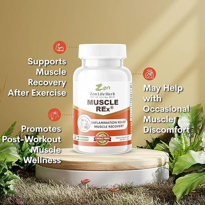 Muscle REx - Joint, Muscle & Nerve Support - Relax Aches & Chronic Discomfort Plant-Based Supplement (60 Capsules)