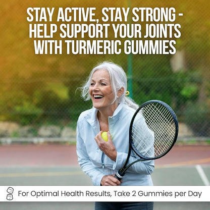 Curcumin Turmeric Gummies – Extra Strength 2000mg 8:1 Extract Turmeric Supplement Gummies with Black Pepper & Ginger – Vegan Non-GMO Joint Support Chewables – Peach Flavor, 60 Count