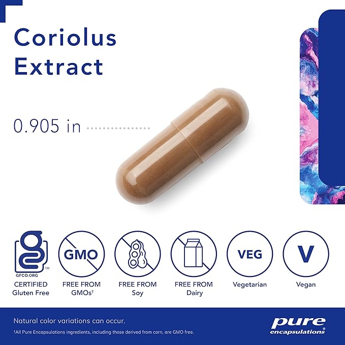 Pure Encapsulations Coriolus Extract | Promotes White Blood Cell Function* | 60 Capsules