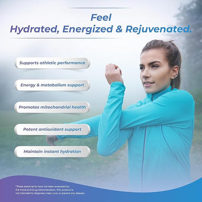 H2 Molecular Hydrogen Water Tablets with effervescent Technology for Healthy Hydration, Optimal Energy, and Metabolism Support; 8 PPM. (60, Unflavored)