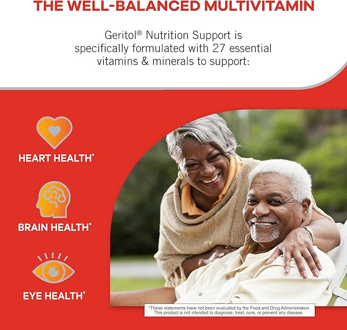 Geritol, Multivitamin Supplement, Contains B-Vitamins, Antioxidants, Vitamins C, E & D and Iron, 26 Essential Vitamins and Minerals, Gluten-Free, Non-GMO, No Artificial Sweeteners, 100 Tablets 2 Count