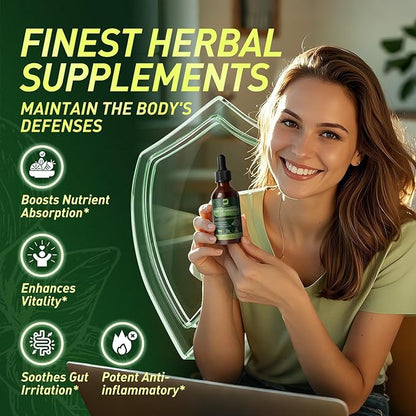 B BEWOTHS Oregano Oil Drops, Oil of Oregano with Black Seed Oil, Vitamin E, Wild Harvest Oil of Oregano Liquid Herbal Blend for Immune, Antioxidant, Digestive Gut Cleanser, Kidney Health Support-Vegan