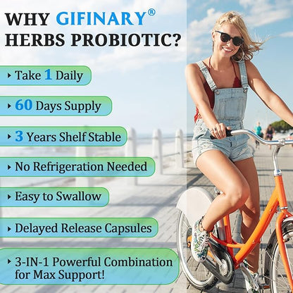 Probiotics for Women & Men - 300 Billion CFU, 24 Strains Probiotics + 15 Organic Herbs Prebiotics for Digestive, Gut Health, Immune, Constipation, Diarrhea & Whole-Body Health - 2 Months Supply