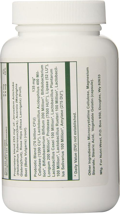 nutri-west Total Probiotics 120 Capsules, 2.4 Ounce