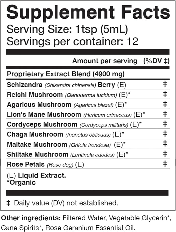 Anima Mundi Apothecary Soma 7 Mushroom Adaptogenic Elixir - Mushroom Liquid Extract Tincture with Reishi, Chaga, Lions Mane & Cordyceps - Vegan Immune Support Tincture (2oz)
