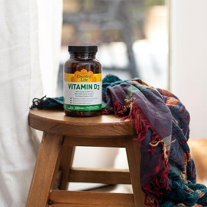 Country Life Vitamin D3 2500 IU Soft Gels, Larger, 200 sg, 200 Count