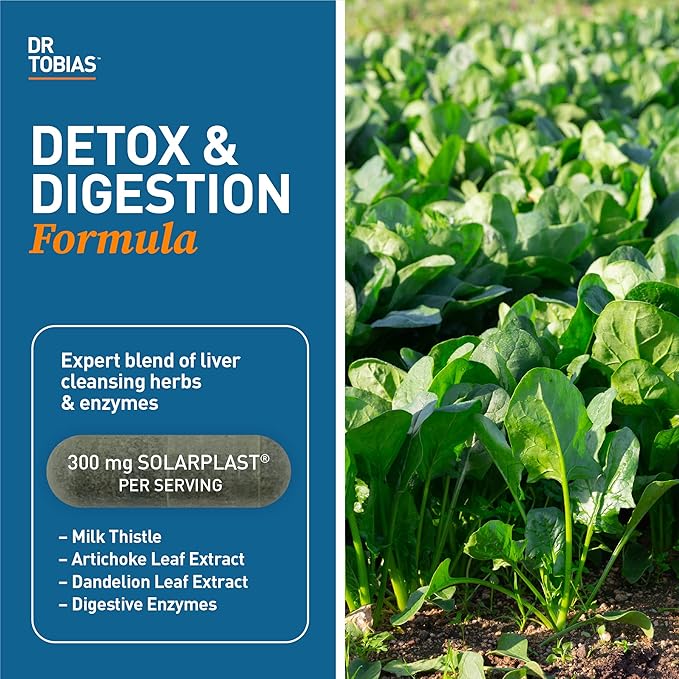 Dr. Tobias Liver 21 Day Cleanse, Herbal Liver Detox Cleanse with Solarplast, Artichoke, Milk Thistle & Dandelion Extract, 63 Vegetable Capsules (3 Daily)