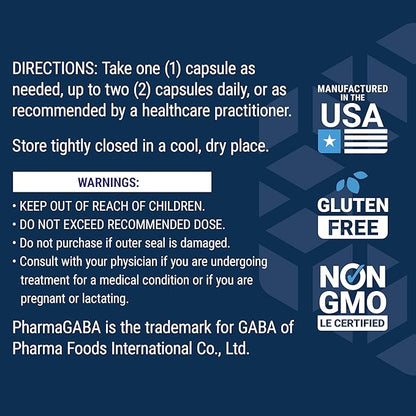 Life Extension GABA, Stress Support, GABA Supplement, Mood Support, Sleep, Relaxation, Gluten-Free, Non-GMO, Vegetarian, 60 Capsules