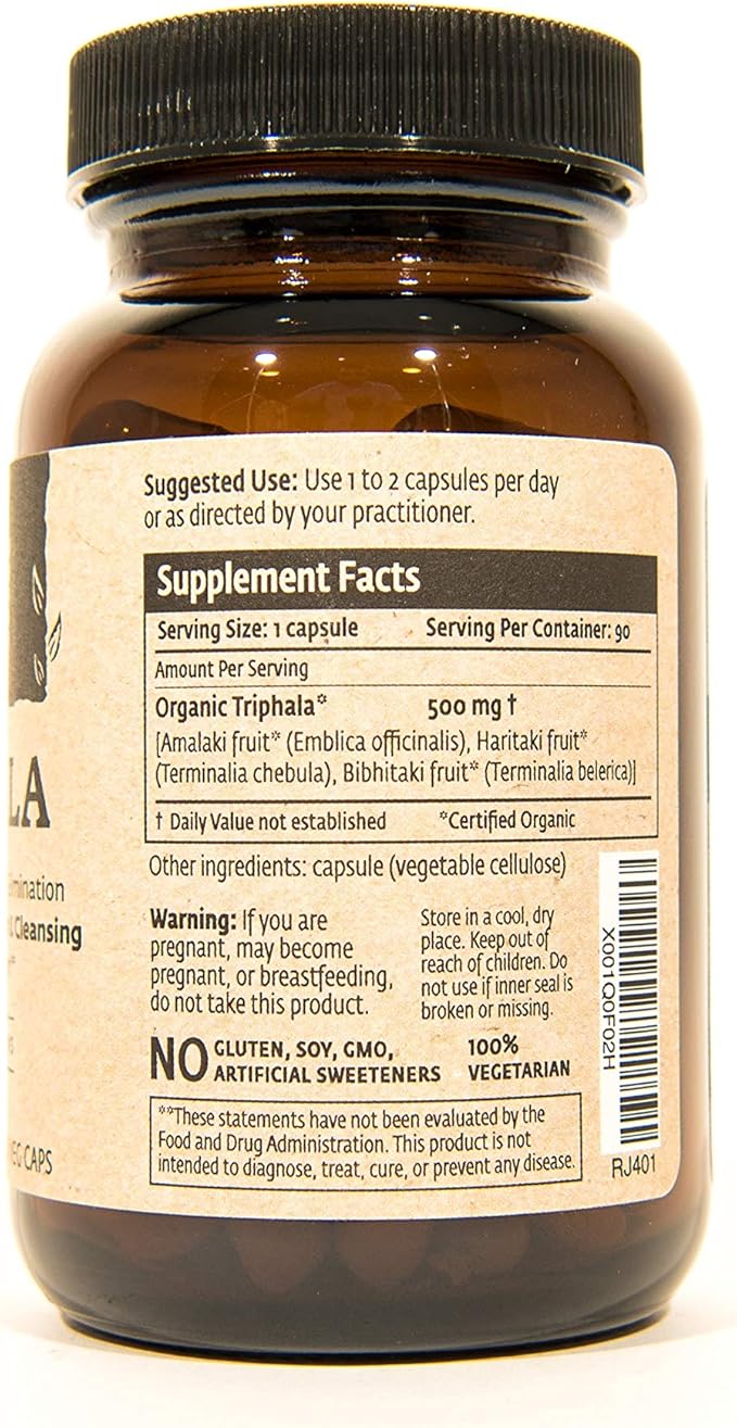 ISHA Organic Triphala Capsules - Natural Supplement, 500 mg ea (90 Veg caps)