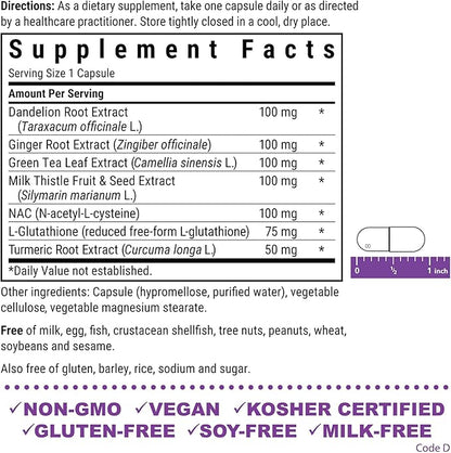 Bluebonnet Nutrition Liver Detox, Liver Health*, Antioxidant Protection*, Soy-Free, Gluten-Free, Kosher Certified, Non-GMO, Dairy-Free, 60 Vegetable Capsules, 60 Servings