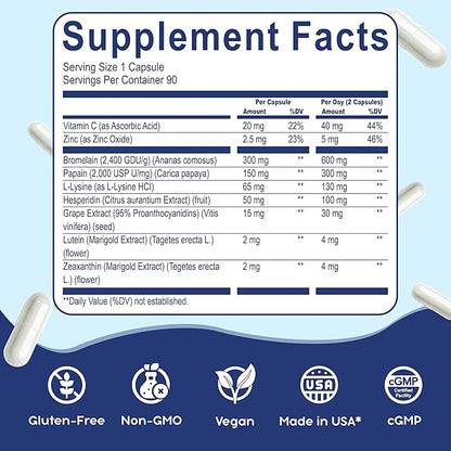 Lutein Supplement, HARO Clear AREDS 2 Eye Vitamin & Mineral Supplement, Contains Lutein and Zeaxanthin - Eye Strain and Blue Light Defense (90 Vegan Capsules)