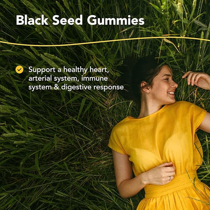 NORTH AMERICAN HERB & SPICE Black Seed Gummies, Pomegranate Flavor - 60 Gummies - Cardiovascular & Digestive Support - Non-GMO - 30 Servings