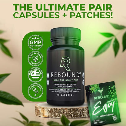 REBOUND Party Support Capsules | Featuring DHM, N-Acetyl Cysteine, and Milk Thistle | Made in The USA | Vegan, Non-GMO, 30 Count