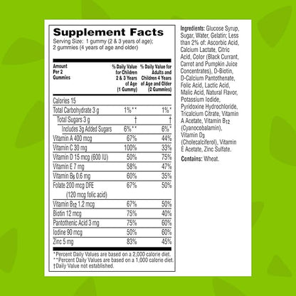 Flintstones Sour Gummies Kids Vitamins, Gummy Multivitamin for Kids with Vitamins A, B6, B12, C, D & more, 180ct (Pack of 2)