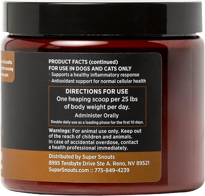 Super Snouts Turkey Tail Mushroom Supplement Powder for Dogs & Cats (2.64 oz) - Organic, Made in USA Antioxidant & Inflammation Support, Immune Support