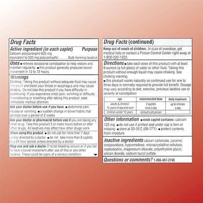 Quality Choice Fiber Therapy Caplets, Safe and Comfortable Constipation Relief Without The Gas and Bloating, Insolubale Fiber for Bowel Irregularity in a 90 Count Bottle of Caplets