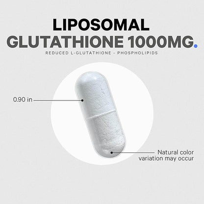 Codeage Liposomal Glutathione 1000 mg Supplement, High-Potency Reduced L-Glutathione - Liposomal Delivery - Phospholipids - Non-GMO, Gluten-Free - 60 Capsules
