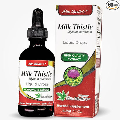 FITO MEDIC'S Lab - Milk Thistle Liquid, Liver Support - Pure - Milk Thistle Extract - Cardo Mariano – from - Milk Thistle Seed, Ultra high Absorption, Alcohol Free.