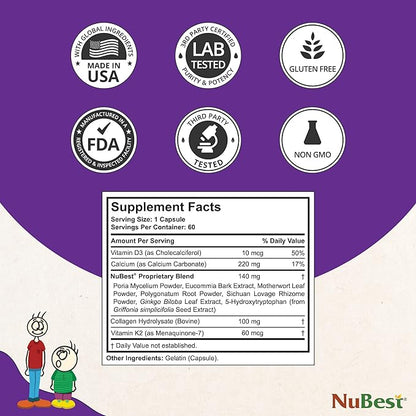 NuBest Tall 10+ - Height Growth Pills for Children (10+) & Teens Who Drink Milk Daily - 6 Pack